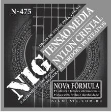  Encordoamento Nig N-475 Cordas Média Tensão Nylon Cristal Bolinha