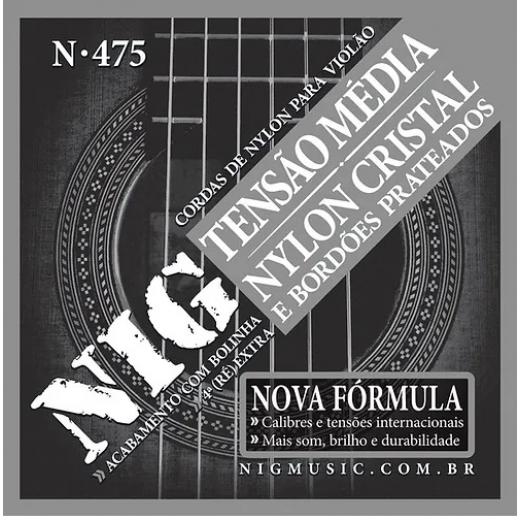  Encordoamento Nig N-475 Cordas Média Tensão Nylon Cristal Bolinha