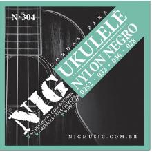 Encordoamento Nig N304 Ukulele Soprano Nylon Preto 