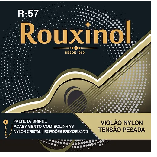 Encordoamento Rouxinol Violão Nylon Bolinha Tensão Alta R-57