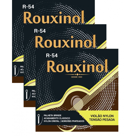 Encordoamento Rouxinol Violão Nylon R-54 Pct C/3