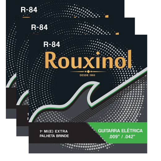 Encordoamento Rouxinol Para Guitarra 09 R-84 Kit Com 3