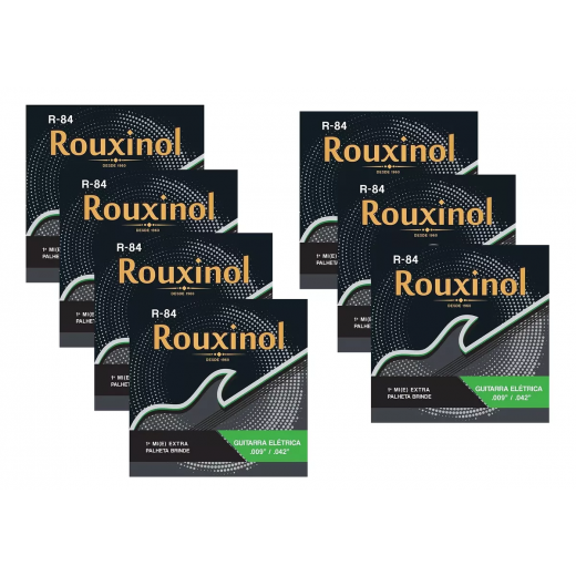 Encordoamento Rouxinol Para Guitarra 09 R-84 Kit Com 7