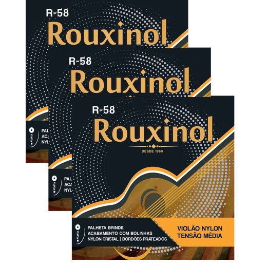 Encordoamento Rouxinol Violão Nylon R-58 Pct C/3